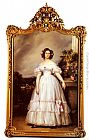 Franz Xavier Winterhalter Famous Paintings - A Full-Length Portrait Of H.R.H Princess Marie-Clementine Of Orleans
